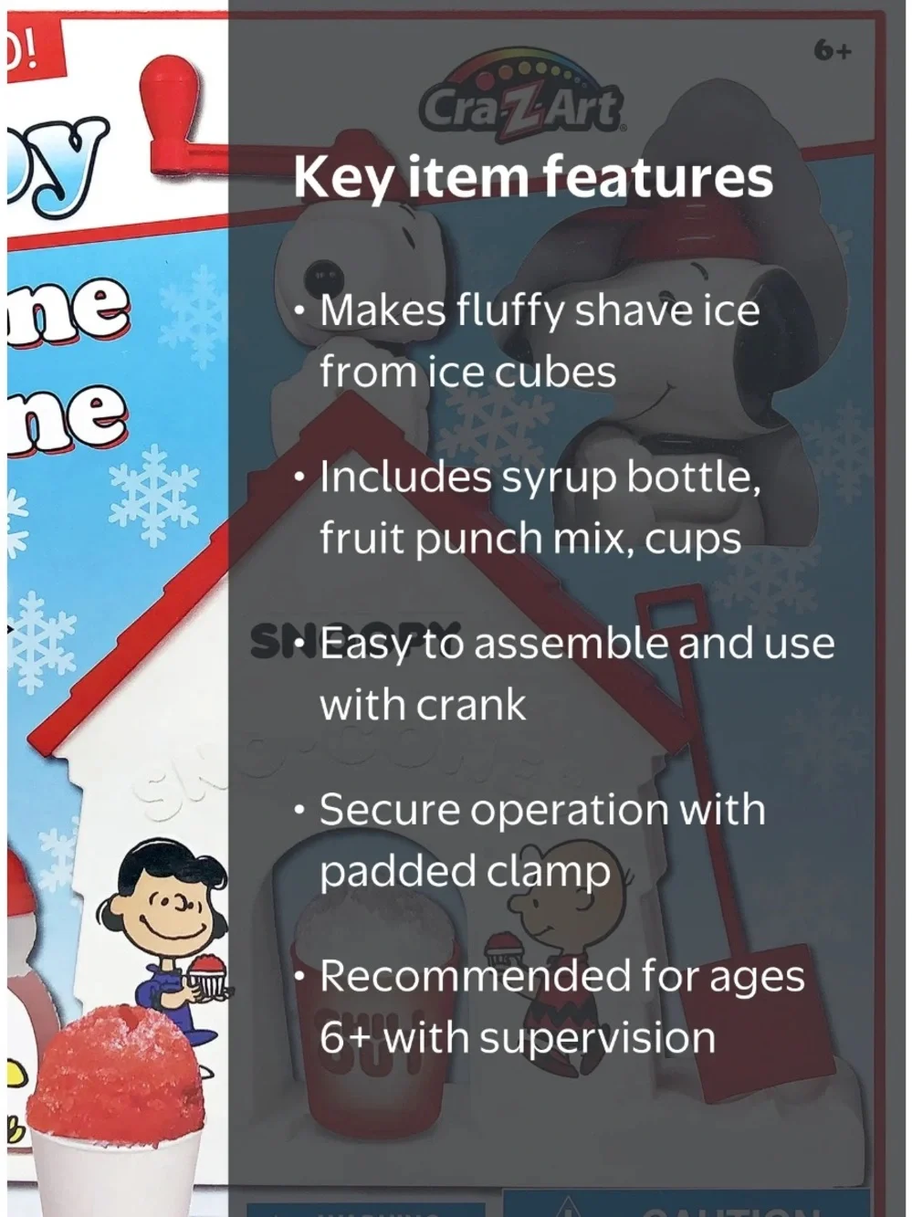 Snoopy Snow Cone Maker for Kids - Red & White
